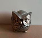 Zilveren uil beeldje met glitters, Verzamelen, Beelden en Beeldjes, Verzenden, Zo goed als nieuw, Dier