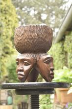 Afrikaanse schaal op 3 hoofden, Antiek en Kunst, Ophalen of Verzenden