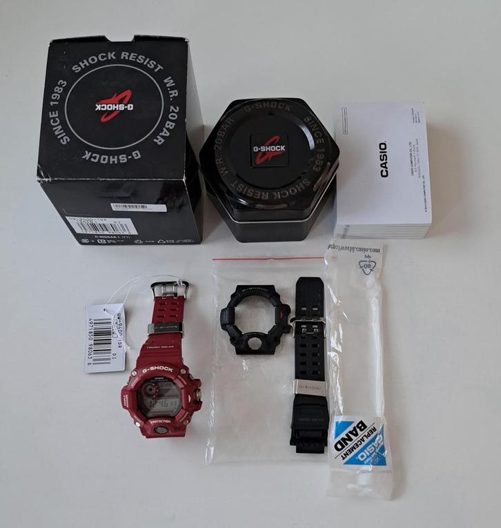 G-Shock Rangeman GW-9400, Sieraden, Tassen en Uiterlijk, Sporthorloges, Zo goed als nieuw, Android, Rood, Afstand, Calorieverbanding