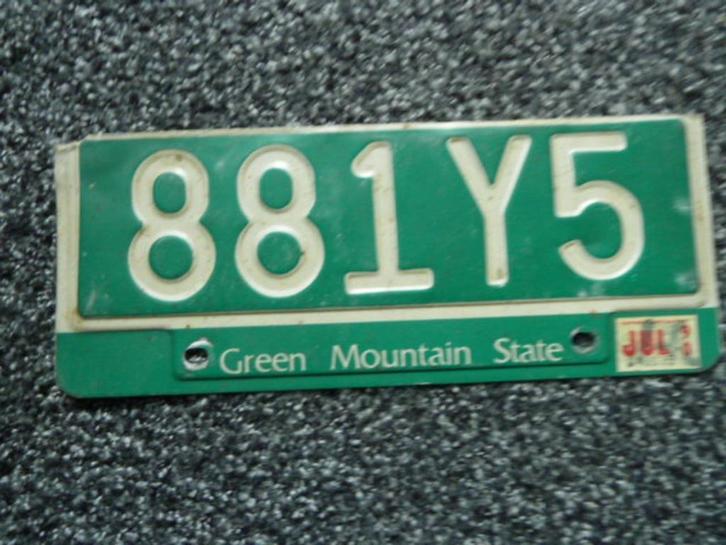Kentekenplaat licenseplate Vermont no. 3 USA, Verzamelen, Automerken, Motoren en Formule 1, Gebruikt, Auto's, Verzenden