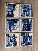 6 tegeltjes Delfts blauw, Antiek en Kunst, Ophalen of Verzenden