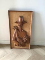 Houten / Canvas schilderij Filipijnse  Boer met haan, Antiek en Kunst, Kunst | Schilderijen | Klassiek, Ophalen of Verzenden