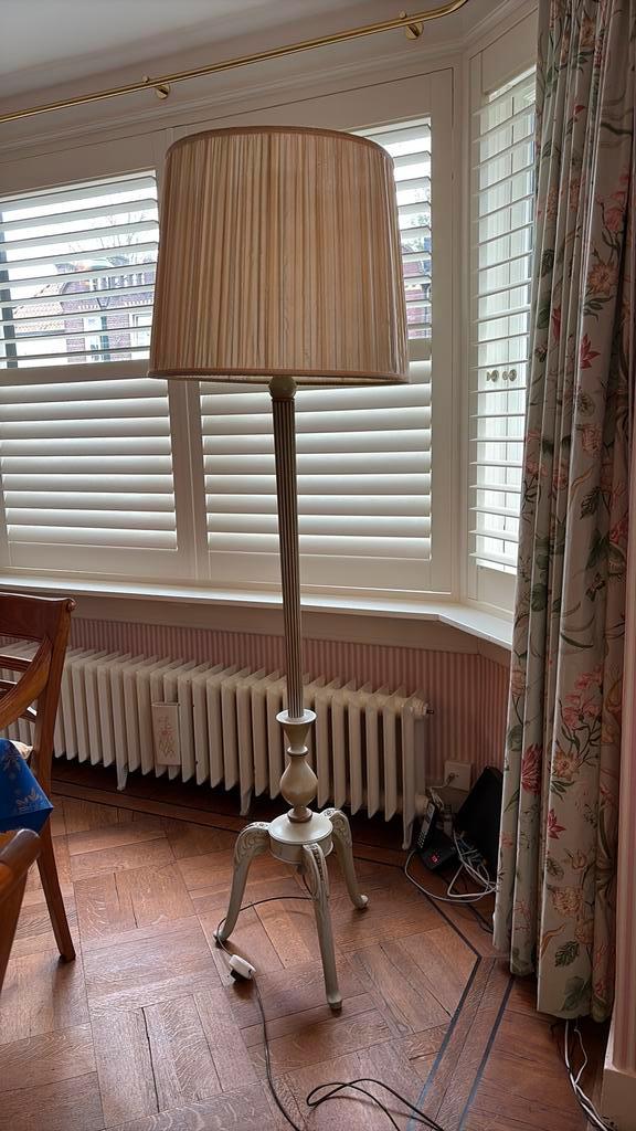 Staande Schemerlamp, Huis en Inrichting, Lampen | Vloerlampen, Gebruikt, 150 tot 200 cm, Hout, Ophalen