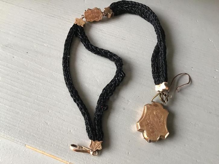 Antieke 14 karaat gouden horlogeketting/ chatelaine, Sieraden, Tassen en Uiterlijk, Antieke sieraden, Ketting, Goud, Ophalen of Verzenden