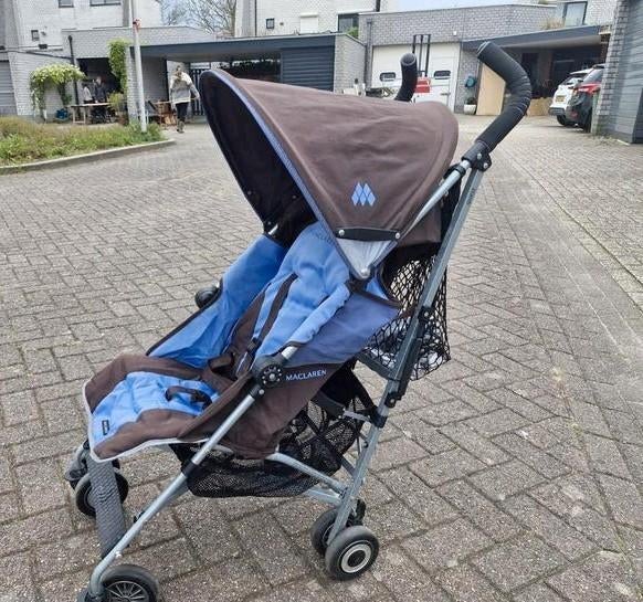 Maclaren Quest buggy - Bruin/Blauw, Ophalen of Verzenden, Gebruikt, Maclaren, Verstelbare rugleuning
