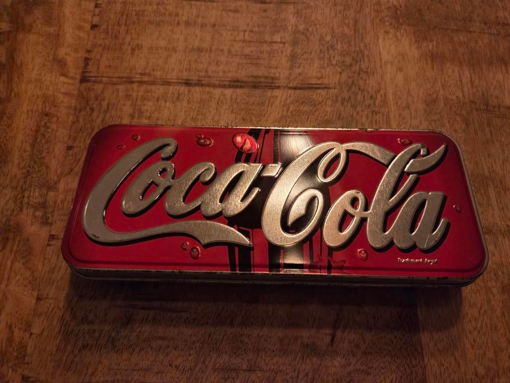Coca-Cola blik voor pennen vintage, Ophalen of Verzenden, Gebruiksvoorwerp