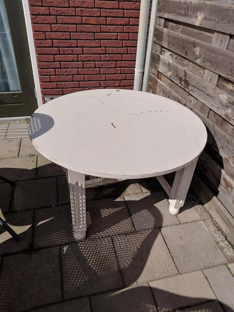 Ronde witte tafel, Antiek en Kunst, Ophalen