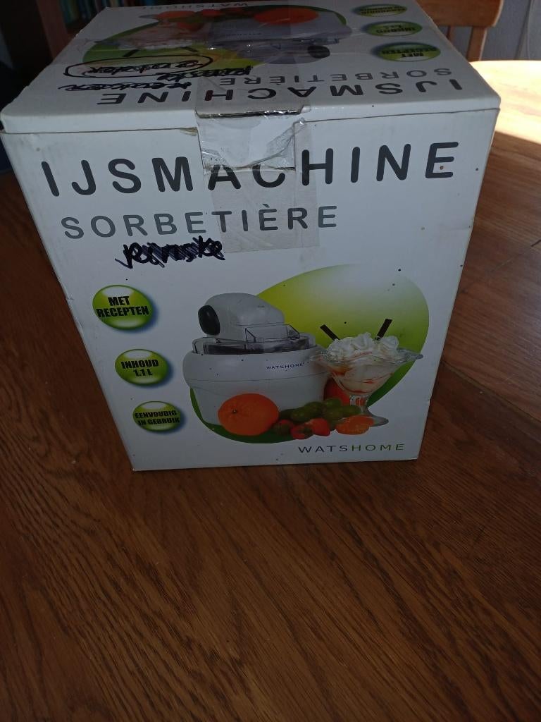 ijsmachine, ijsmaker sorbetiere keuken Watshome, Huis en Inrichting, Keuken | Keukenbenodigdheden, Ophalen of Verzenden, Zo goed als nieuw