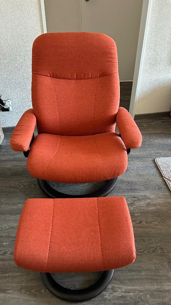 Stressless fauteuil NIEUW met voetenbank, Ophalen, Nieuw, 75 tot 100 cm, Stof