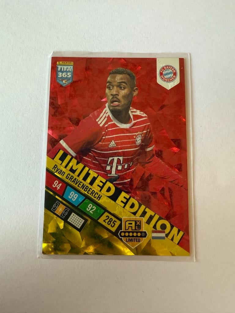 Panini FIFA 365 Limited Edition Ryan Gravenberch kaart, Ophalen of Verzenden, Zo goed als nieuw, Buitenlandse clubs, Spelerskaart