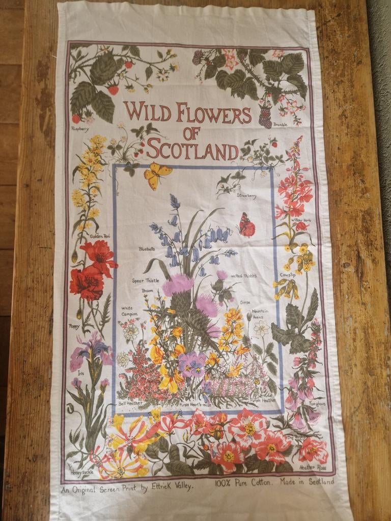 Prachtige Set Vintage Botanische Theedoeken, Huis en Inrichting, Keuken | Textiel, Ophalen of Verzenden, Gebruikt, Overige kleuren