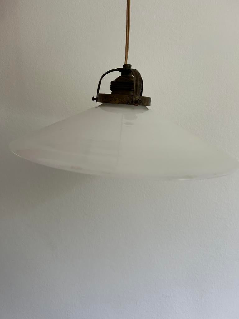 Antiek glazen hanglampje, Ophalen of Verzenden