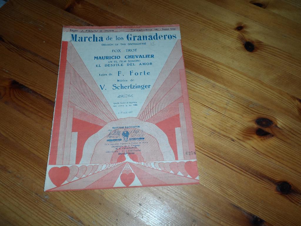 Marcha de los granaderos - v. Schertzinger, Gebruikt, Ophalen of Verzenden, Artiest of Componist, Piano