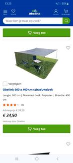 Obelink Schaduwdoek 600x400 cm - Polyester, Ophalen, Zo goed als nieuw