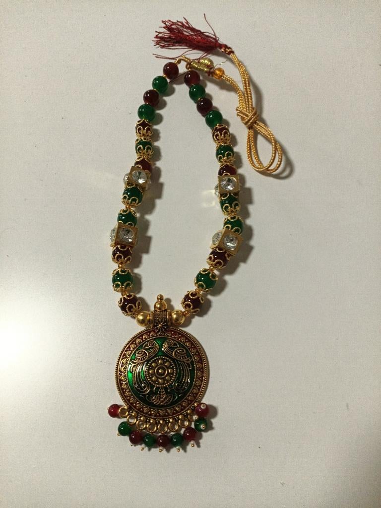 Prachtige Indiase ketting met hanger en kralen, Overige materialen, Nieuw, Ophalen of Verzenden, Verstelbaar