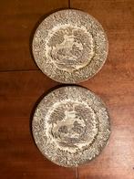 English Ironstone england 2 diner borden 24,5 cm bruin, Antiek en Kunst, Antiek | Servies los, Ophalen of Verzenden