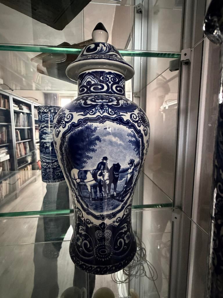 Delftsblauw kaststel, vazen van Boch, Antiek en Kunst, Ophalen of Verzenden