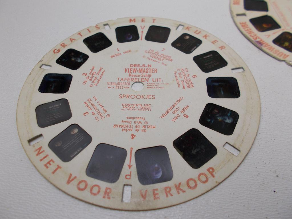 Jr.50/60.  3 x ZELDZAME "GRATIS" VIEWMASTER REELS/SCHIJFJES!, Ophalen of Verzenden