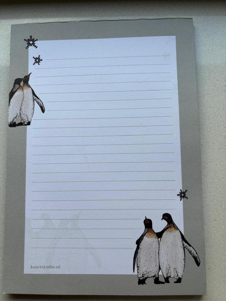 Notitieblok /schrijfblok formaat A5 van kaartstudio Pinguïn, Diversen, Notitieboeken, Zo goed als nieuw, A5, Ophalen of Verzenden