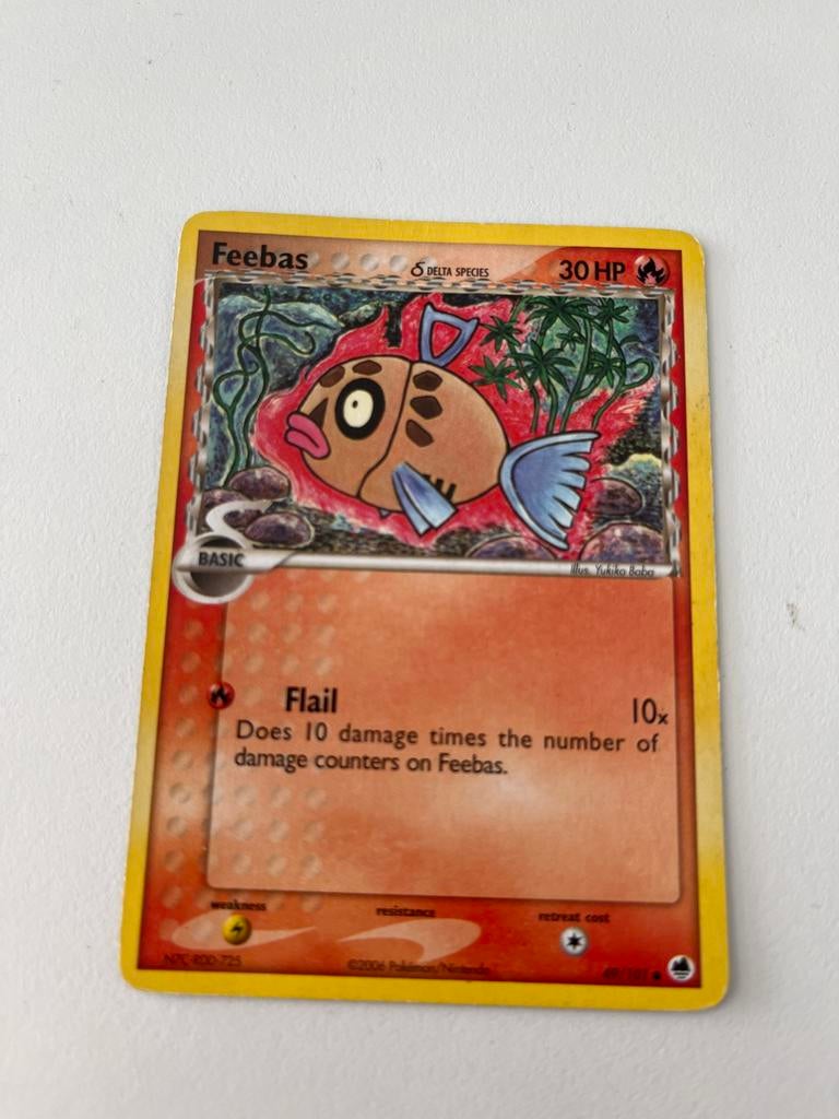 Feebas Pokémon Kaart 49/101 Dragon Frontiers, Ophalen of Verzenden, Gebruikt, Losse kaart