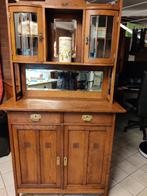 Oude eiken vitrinekast met geslepen glas 180 x 100 cm, Ophalen