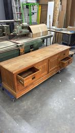 Teakhouten TV meubel – 200 cm – stevig en tijdloos, Ophalen, 25 tot 50 cm, 200 cm of meer, Minder dan 100 cm