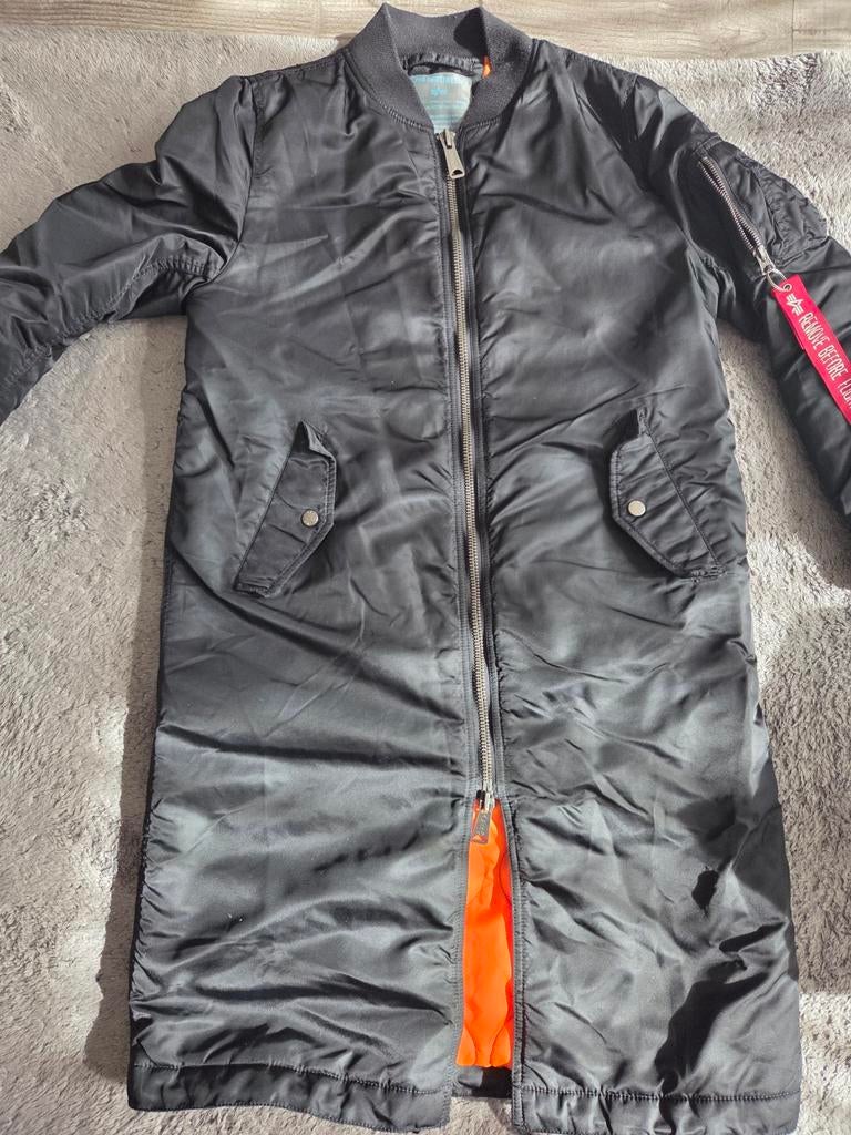 Alpha Industries halflange jas met oranje binnenvoering, Ophalen of Verzenden