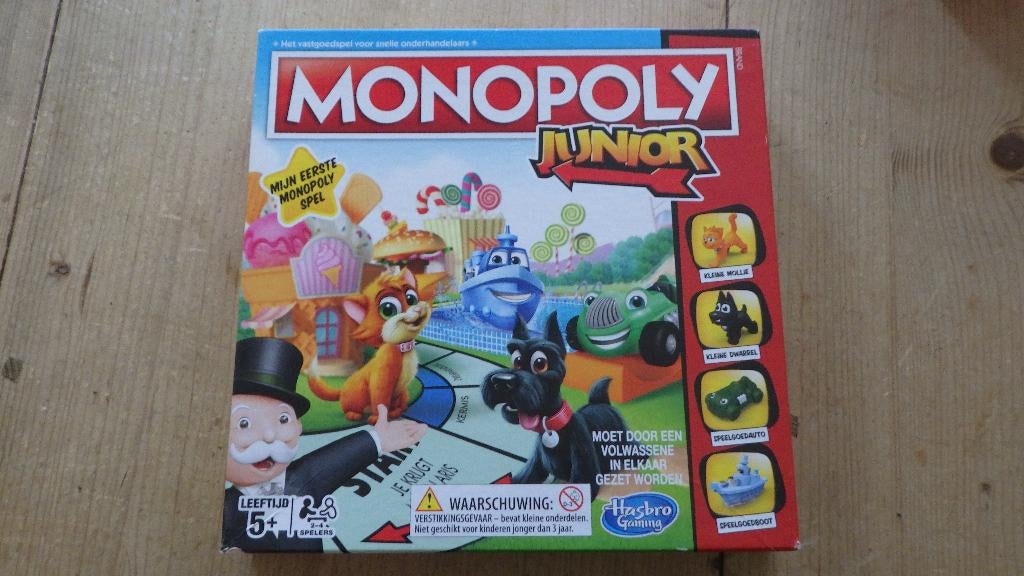 monopoly junior van hasbro, Hobby en Vrije tijd, Gezelschapsspellen | Bordspellen, Ophalen of Verzenden