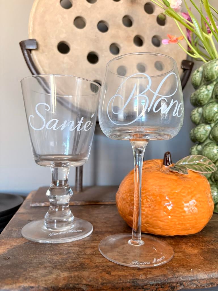 2 Riviera Maison wijnglazen, Ophalen of Verzenden, Zo goed als nieuw