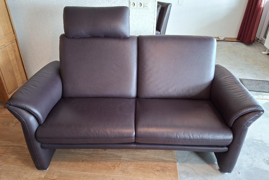 Leren bank, fabrikaat W.Schillig, Ophalen, Gebruikt, Minder dan 75 cm, Driepersoons