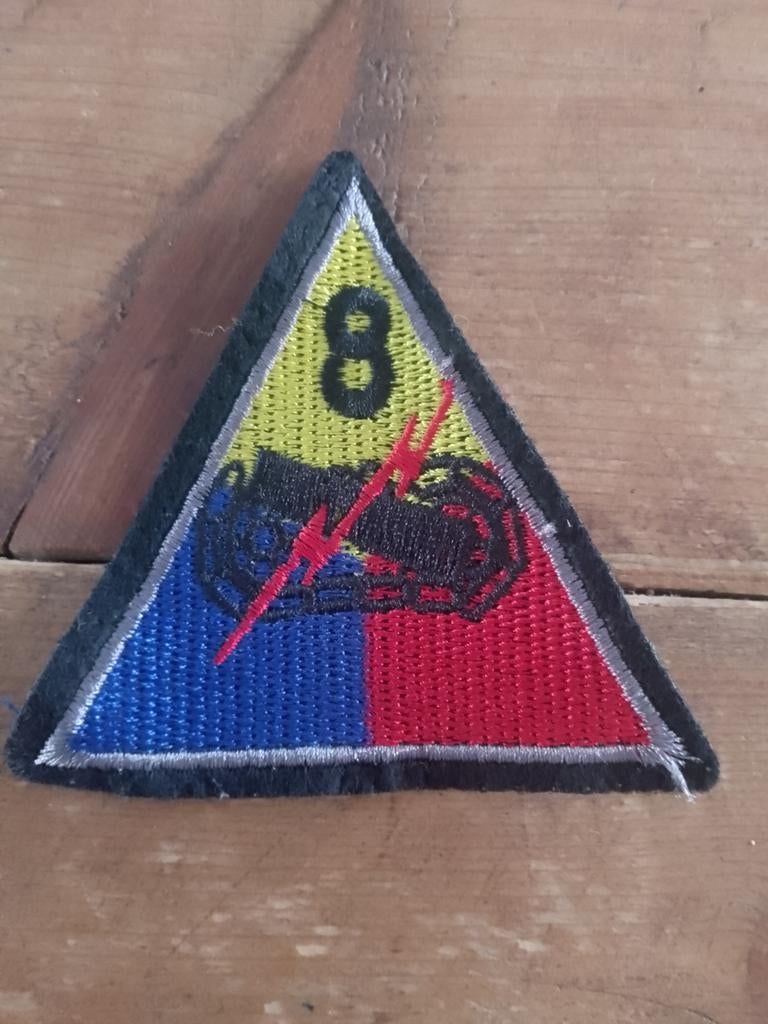 Patch 8th Armored Division - US WW2 Embleem, Ophalen of Verzenden, Landmacht, Amerika, Embleem of Badge