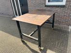 Robuuste Lastafel/Werkbank met 10mm Stalen Blad op Wielen, Ophalen, Gebruikt, 170 cm of meer
