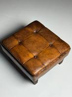 Schapenleren voetenbank / poef, Ophalen of Verzenden, Gebruikt, Rechthoekig