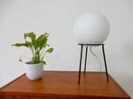 vintage tafellamp dressoir lamp jaren 50 bol melkglas, Gebruikt, ., Vintage, Ophalen of Verzenden
