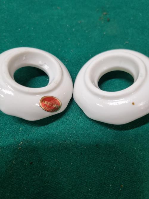 -	Kaarsen ringen met duifje porselein, Ophalen of Verzenden