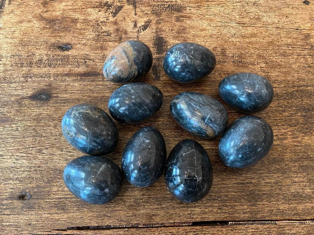 Brocante gepolijste (Onyx?) kleine marmeren eieren - Pasen, Antiek en Kunst, Ophalen of Verzenden