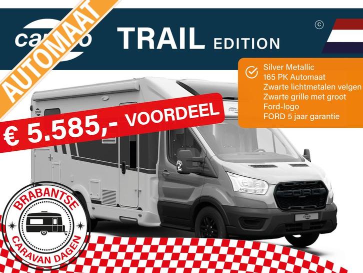 Carado T338 TRAIL 5Jaar garantie 165PK Automaat 5585 KORTING, Caravans en Kamperen, Campers, Bedrijf, tot en met 2, Half-integraal