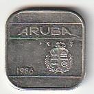 50   cent   1986   Aruba. km. 4, Ophalen of Verzenden, Noord-Amerika, Losse munt