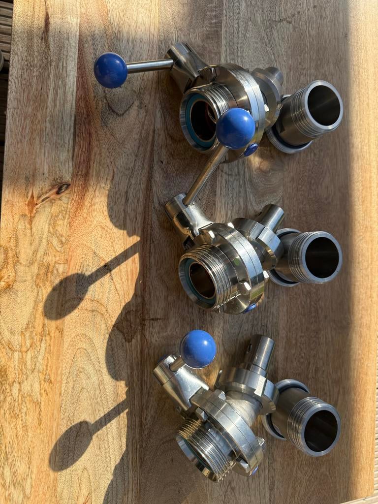 3x Santiare vlinderklep DN 40 met puntstuk - Nieuw, Zakelijke goederen, Machines en Bouw | Industrie en Techniek, Ophalen