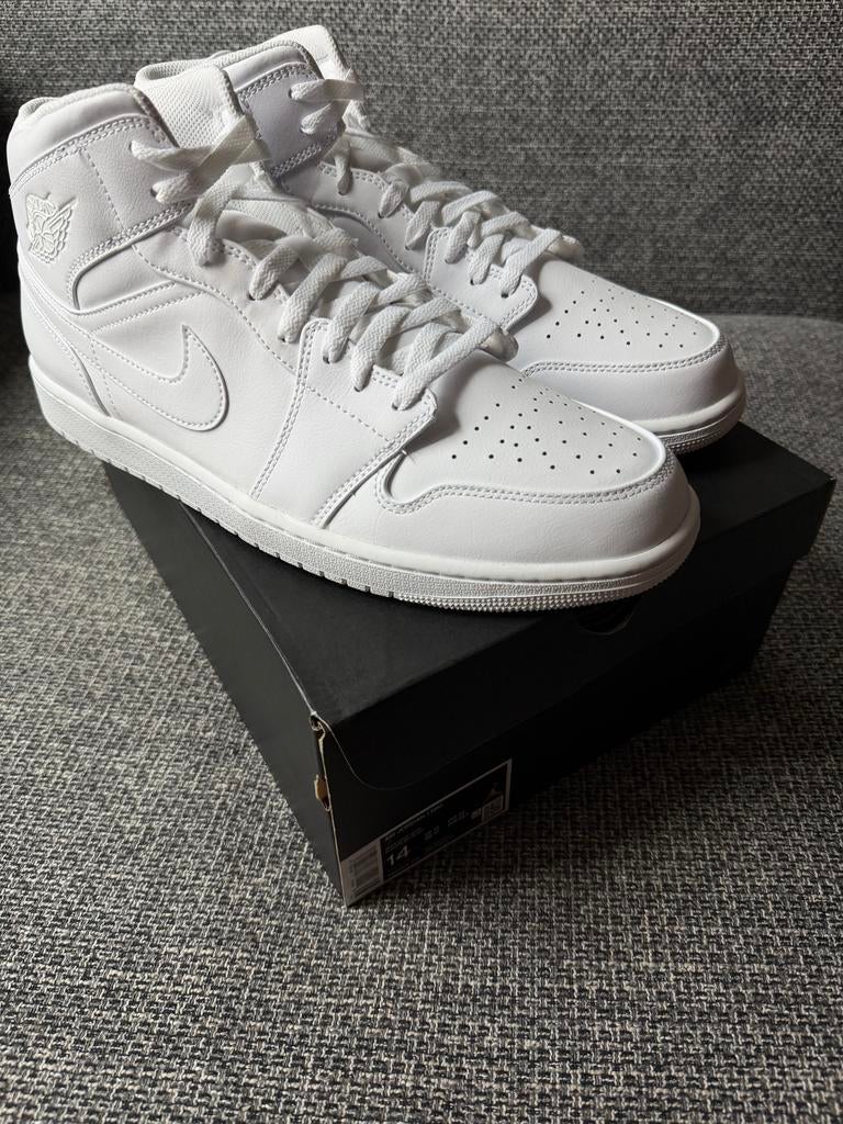 Nike Air Jordan 1 Mid maat 48.5, Kleding | Heren, Schoenen, Wit, Nieuw, Ophalen of Verzenden, Sneakers of Gympen