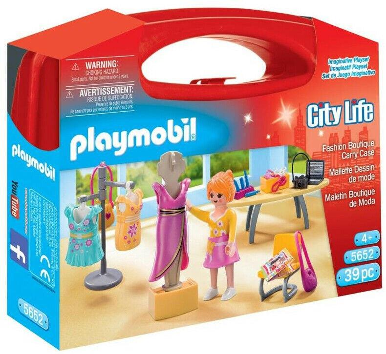Playmobil 5652 koffer Mode winkel Poppenhuis/ jurkjes tasjes, Ophalen of Verzenden, Nieuw, Complete set
