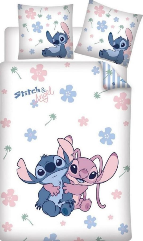 Stitch en Angel Dekbedovertrek 140 x 200 cm - Disney, Kinderen en Baby's, Kinderkamer | Beddengoed, Meisje, Wit, Dekbedovertrek