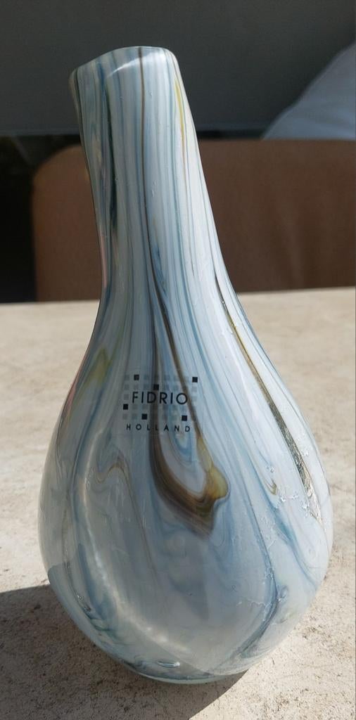 Fidrio Holland vaas, blauw en wit, Ophalen of Verzenden