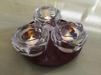 Kristallen waxinelichthouders met platteau en led-lampjes, Antiek en Kunst, Ophalen of Verzenden