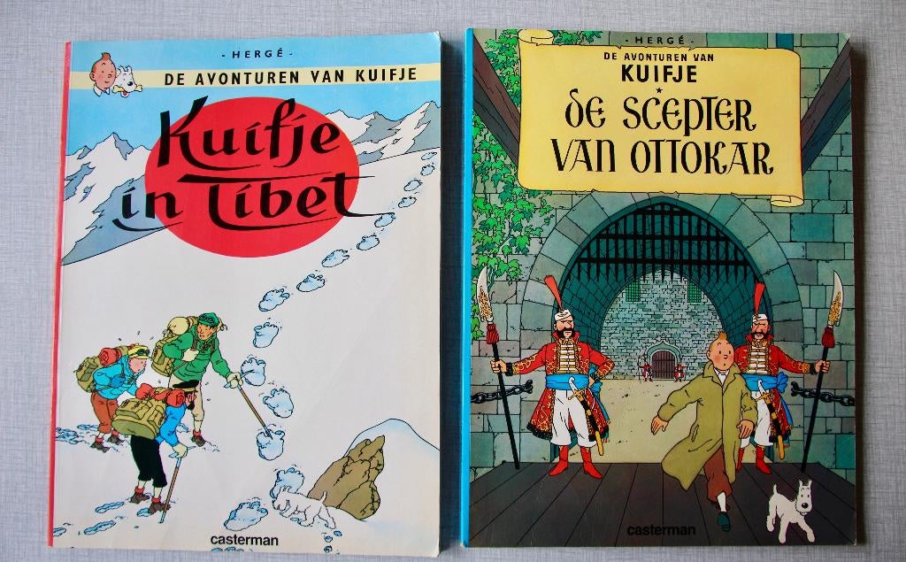 KUIFJE in Tibet & De Scepter van Ottokar  - 1997 - HERGÉ, Ophalen of Verzenden, Zo goed als nieuw, Meerdere stripboeken, Hergé