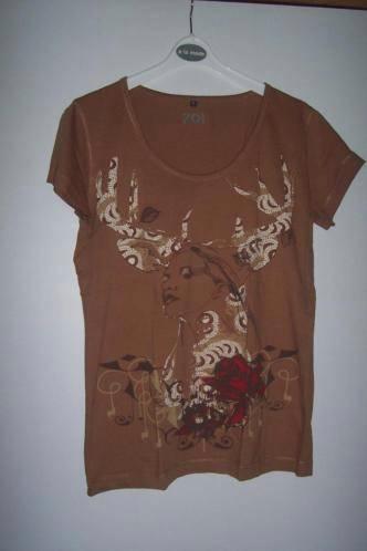 Zo goed als nieuw shirt van Shoeby Fashion in Maat L., Kleding | Dames, T-shirts, Zo goed als nieuw, Maat 38/40 (M), Bruin, Korte mouw