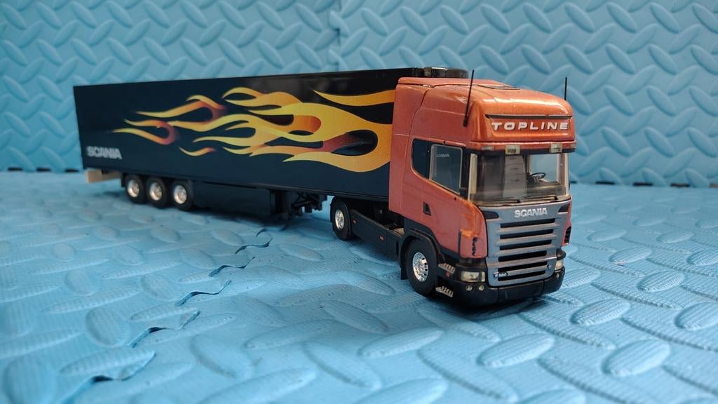 Scania R580 Topline kastentrailer Tekno, Ophalen, Zo goed als nieuw, Bus of Vrachtwagen, Tekno