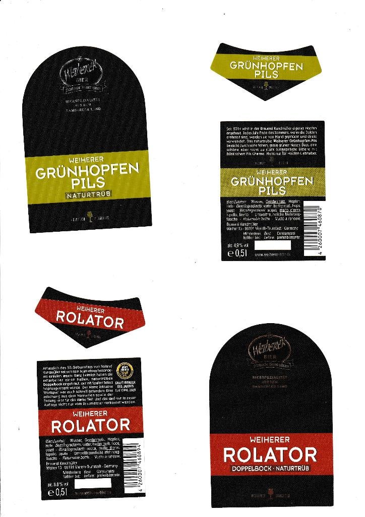 Bieretiketten Brouwerij Kundmüller,  Duitsland, Ophalen of Verzenden, Nieuw, Glas of Glazen, Overige merken