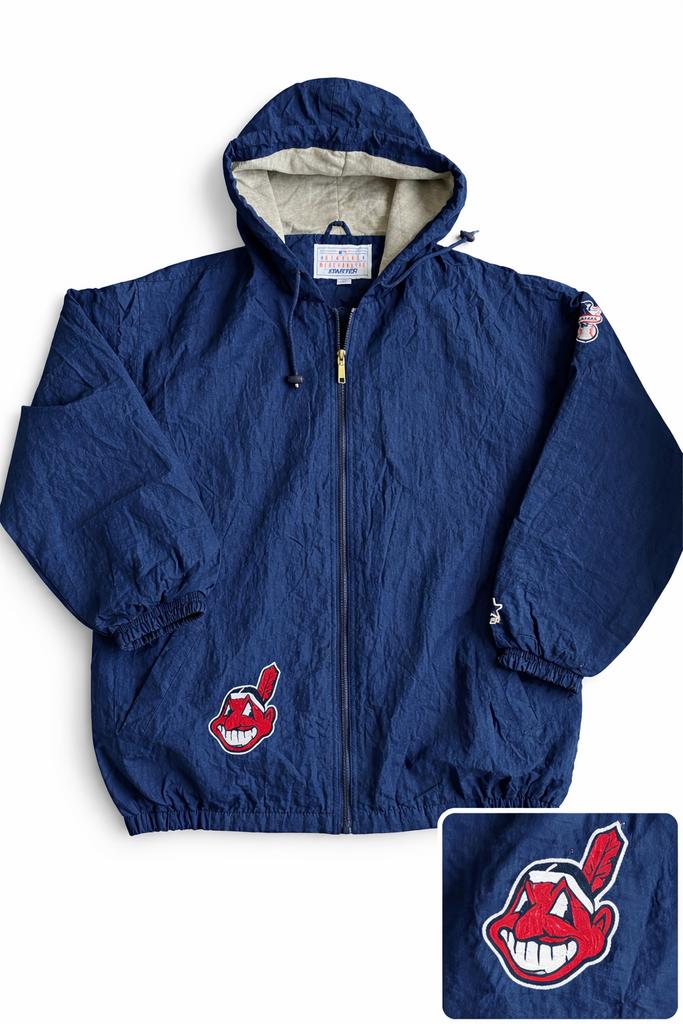Vintage Starter Cleveland Indians Baseball Jacket Maat L, Verzenden, Gedragen, Maat 52/54 (L), Blauw