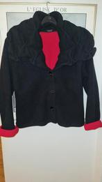 Boris Industries Zwart/Rood Fleece Blazerjasje XXL 46, Verzenden, Zo goed als nieuw, Maat 46/48 (XL) of groter, Rood